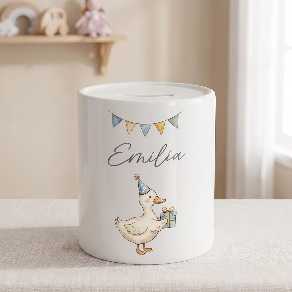 Personalisierte Keramik Spardose "Aquarell"