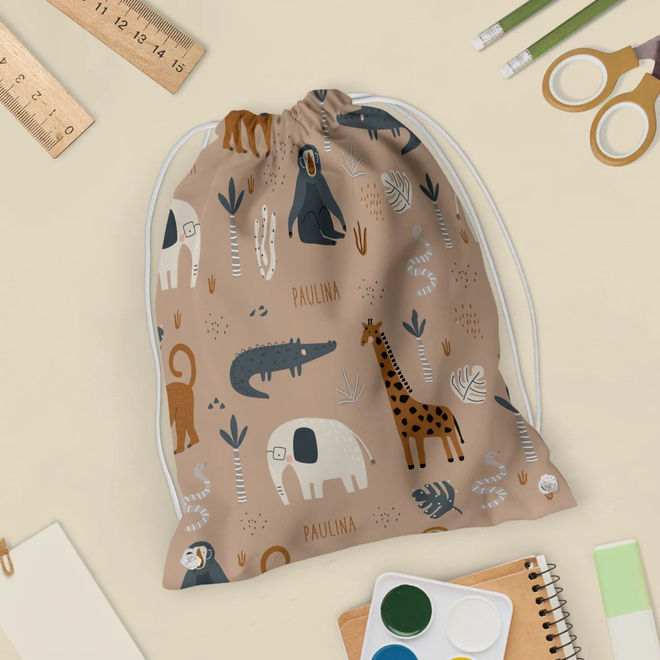 Personalisierter Turnbeutel "Savanne"