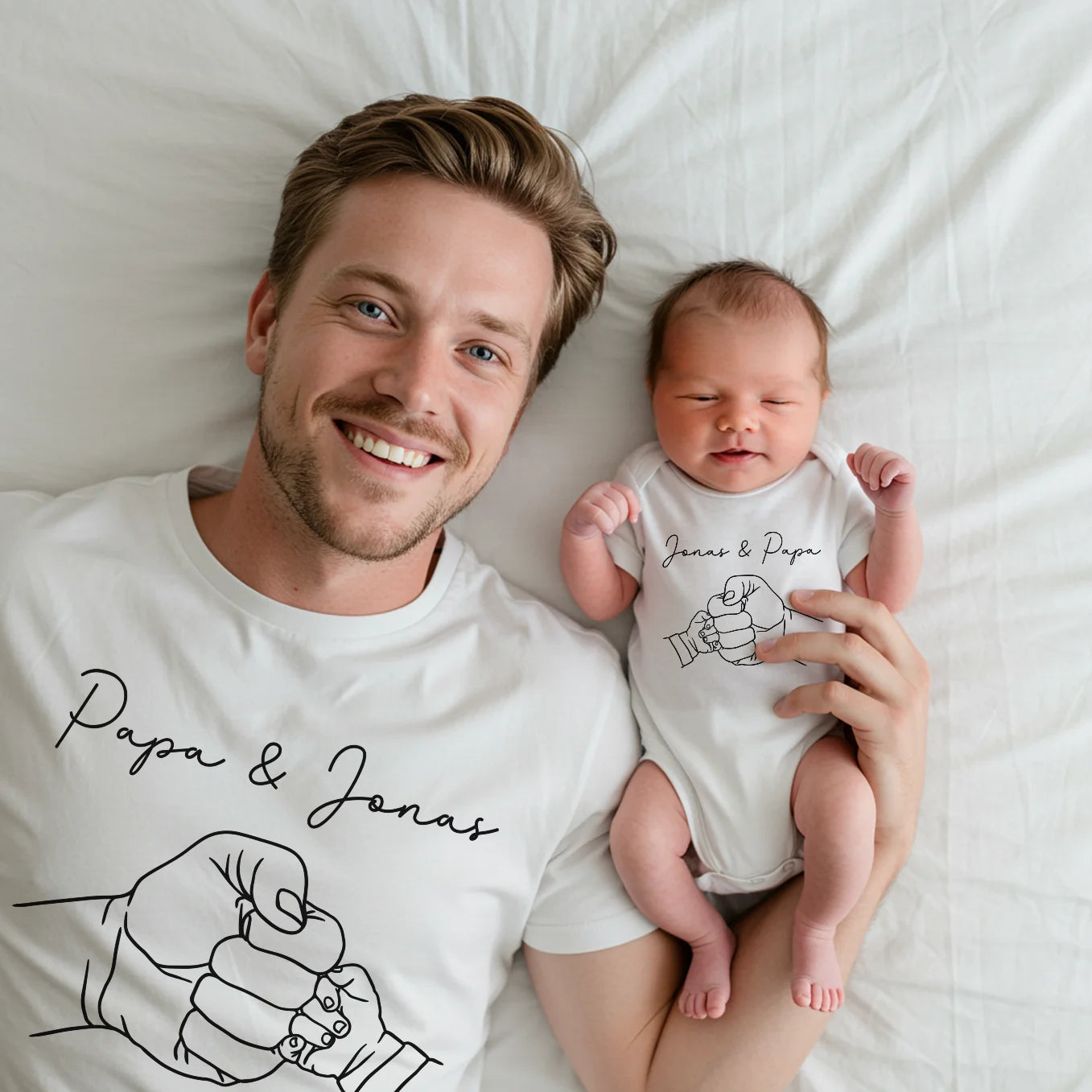Vêtement Bébé Tee Shirt Papa Et Fils Assorti Père Fils Vêtement