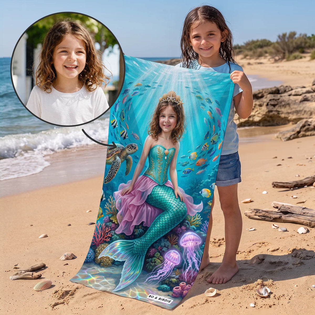 Serviette de plage personnalisée "Sirène"