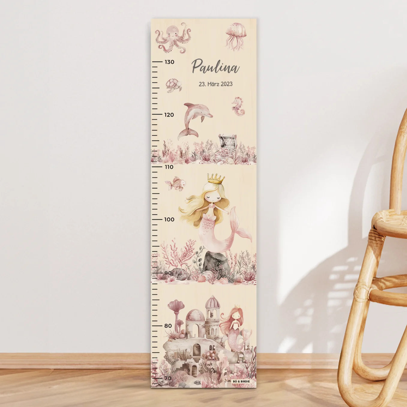 Personalisierte Messlatte "Meerjungfrau"