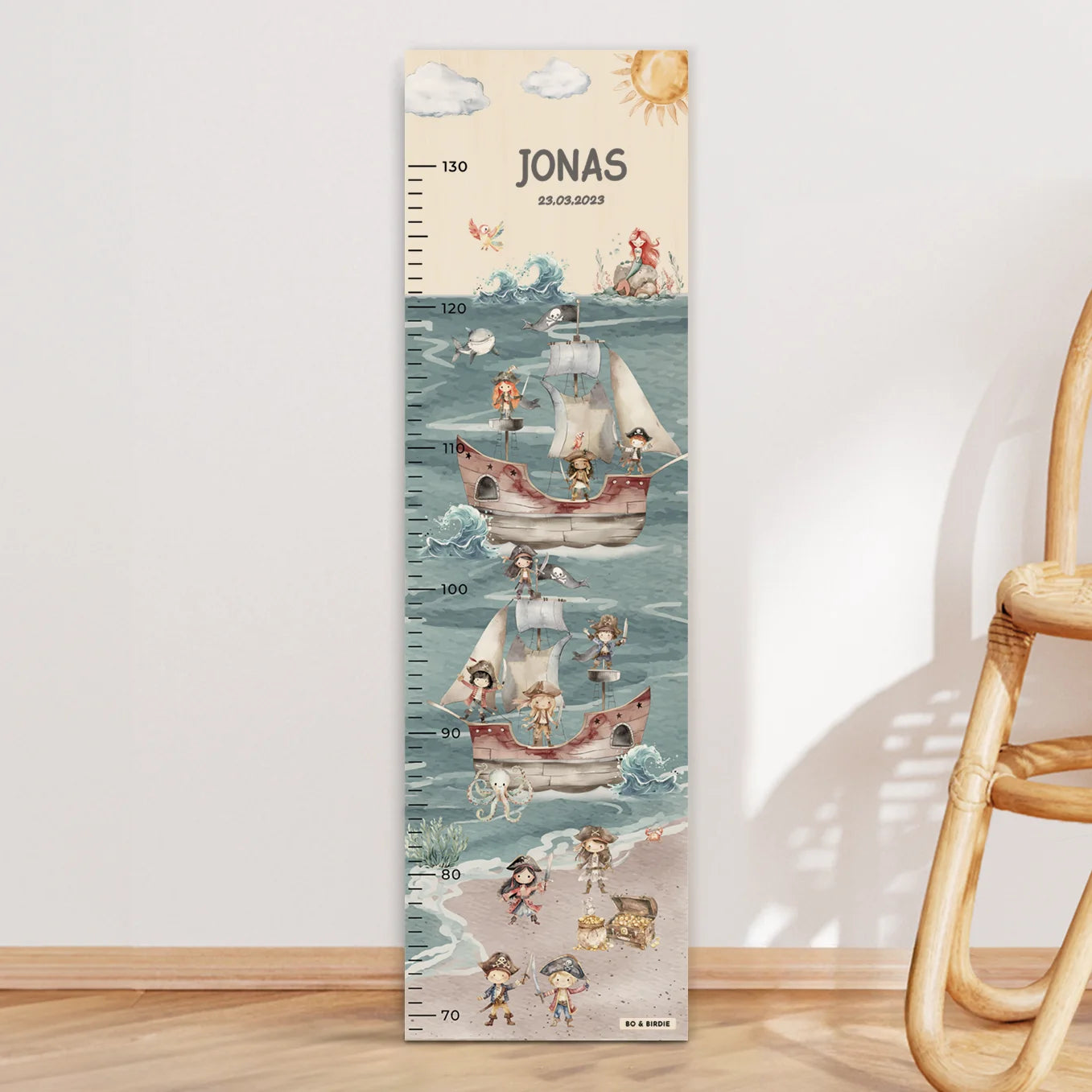 Personalisierte Messlatte "Schatzinsel"