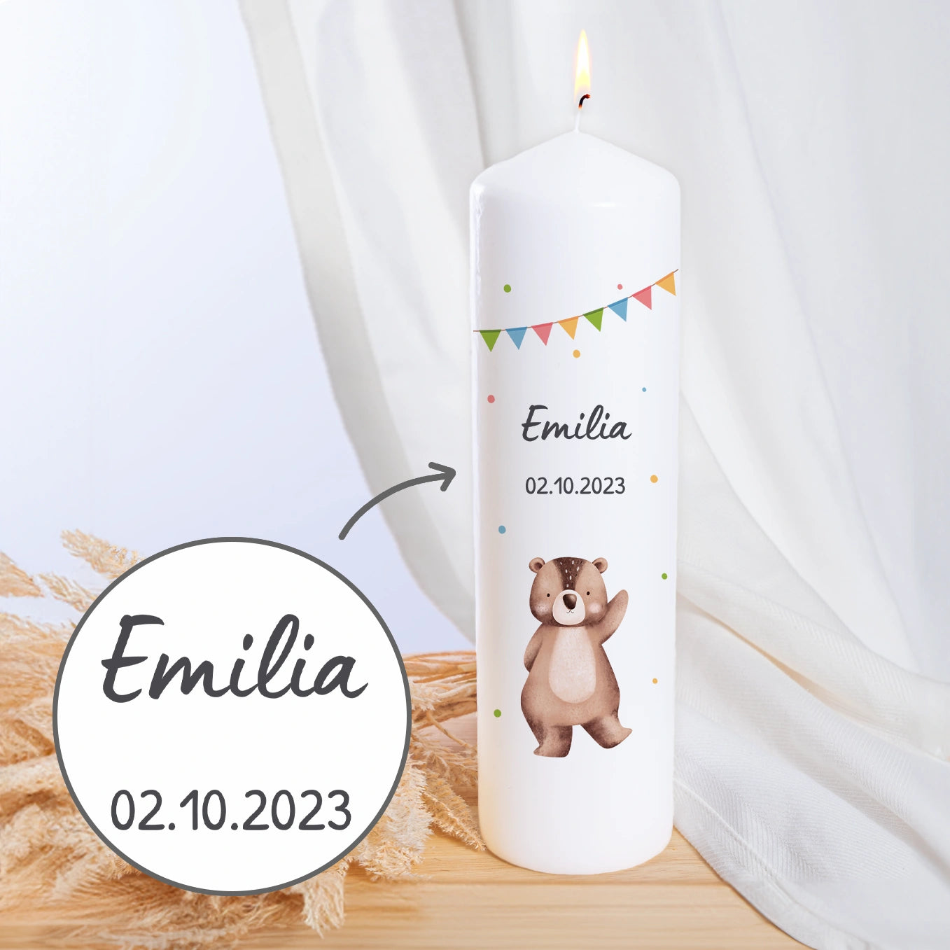 Personalisierte Kerze Geburtstag "Lieblingstier"