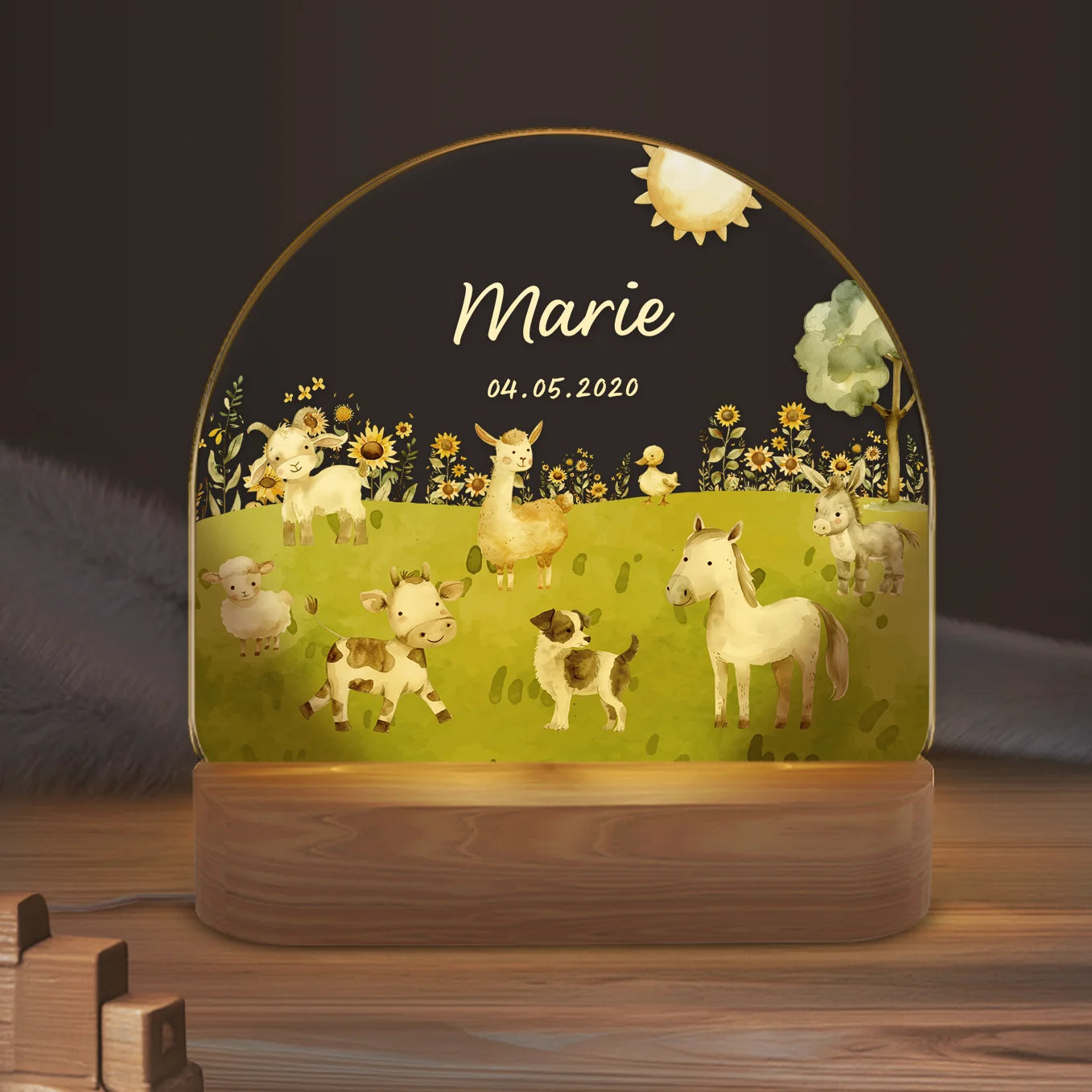 Personalisiertes Nachtlicht "Bauernhof"