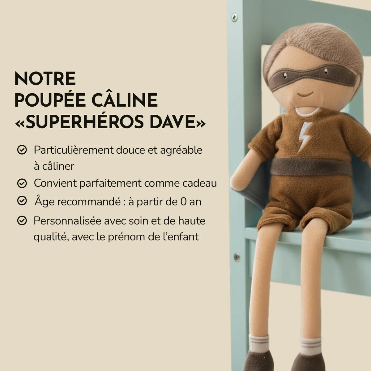 Doudou personnalisée super-héros « Dave » — Vue 9 market_france