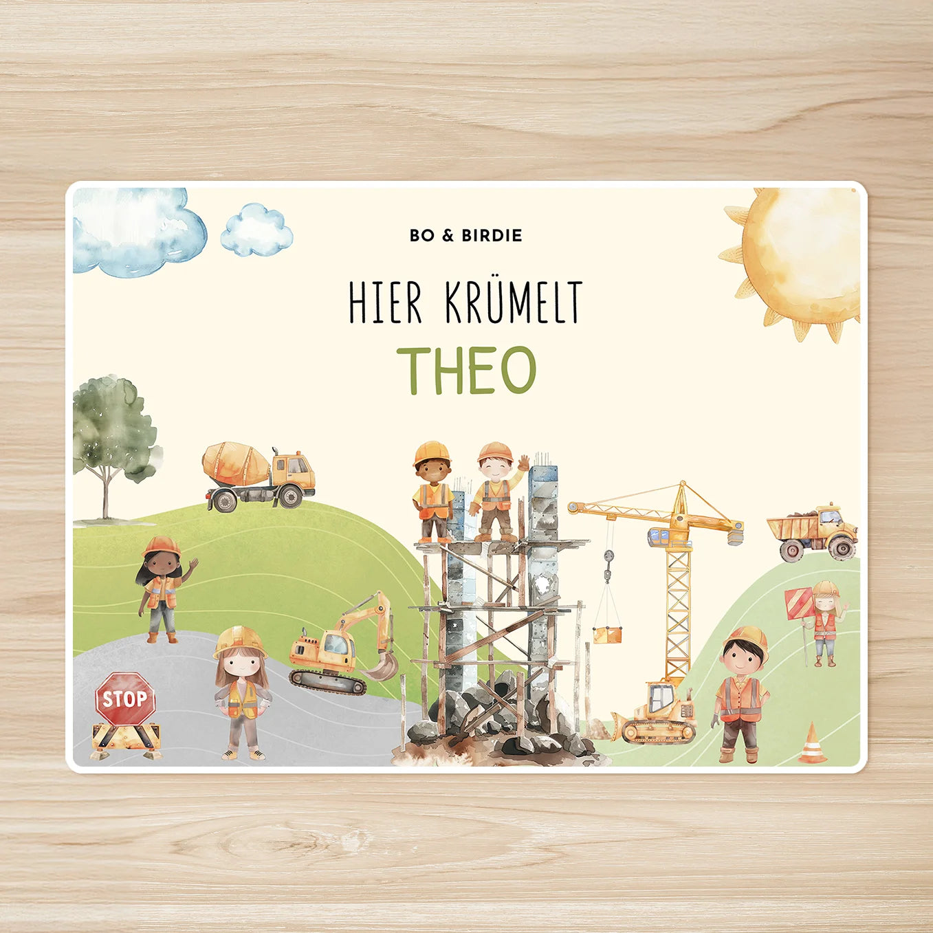 Personalisierte Tischunterlage "Baustelle"