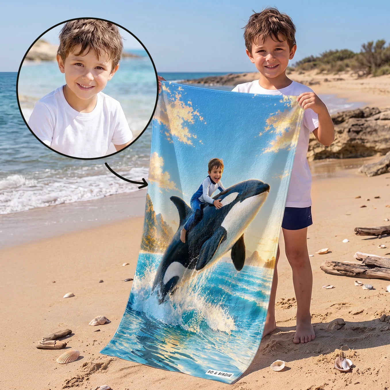 Serviette de plage personnalisée "Orque"