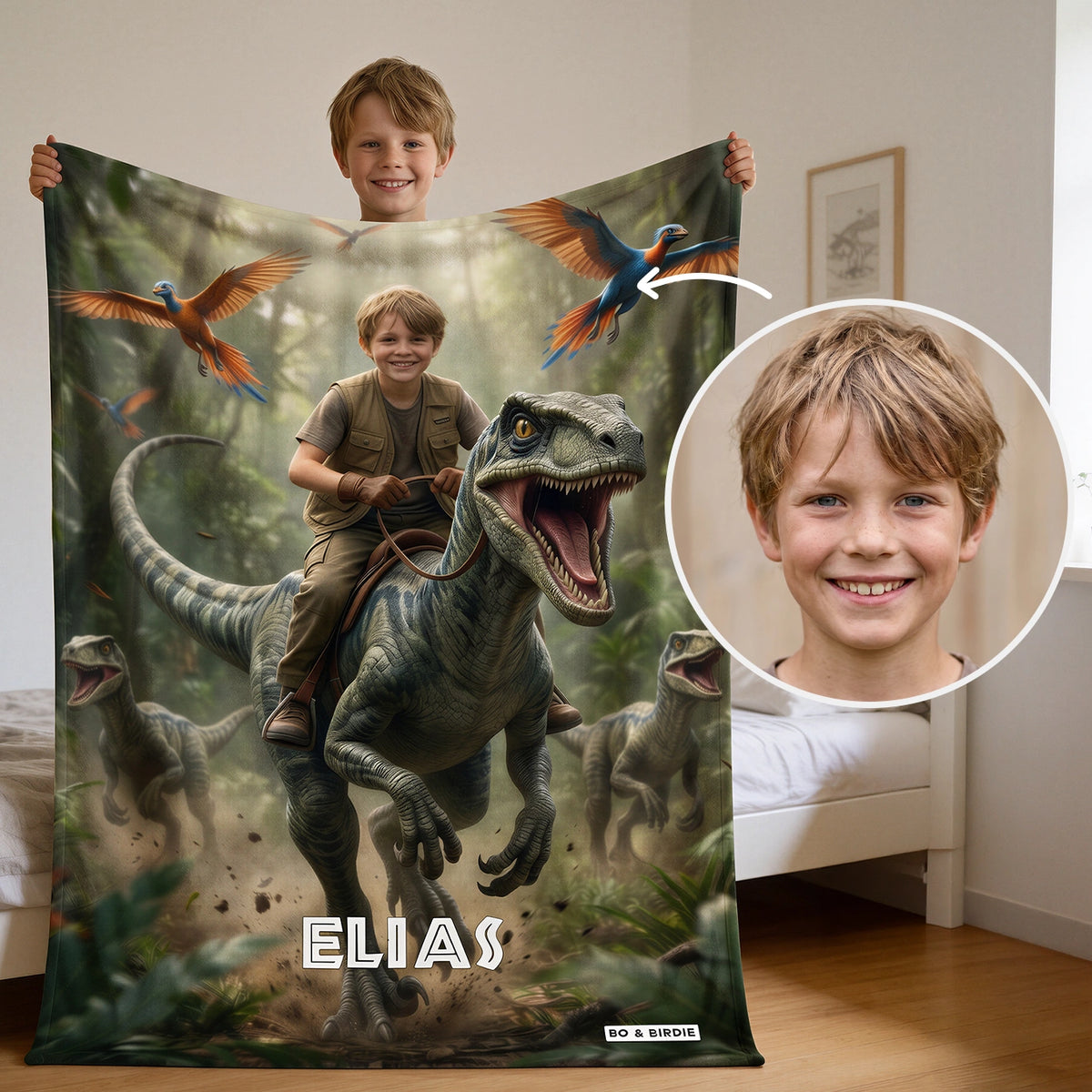 Personalisierte Decke "Dino"