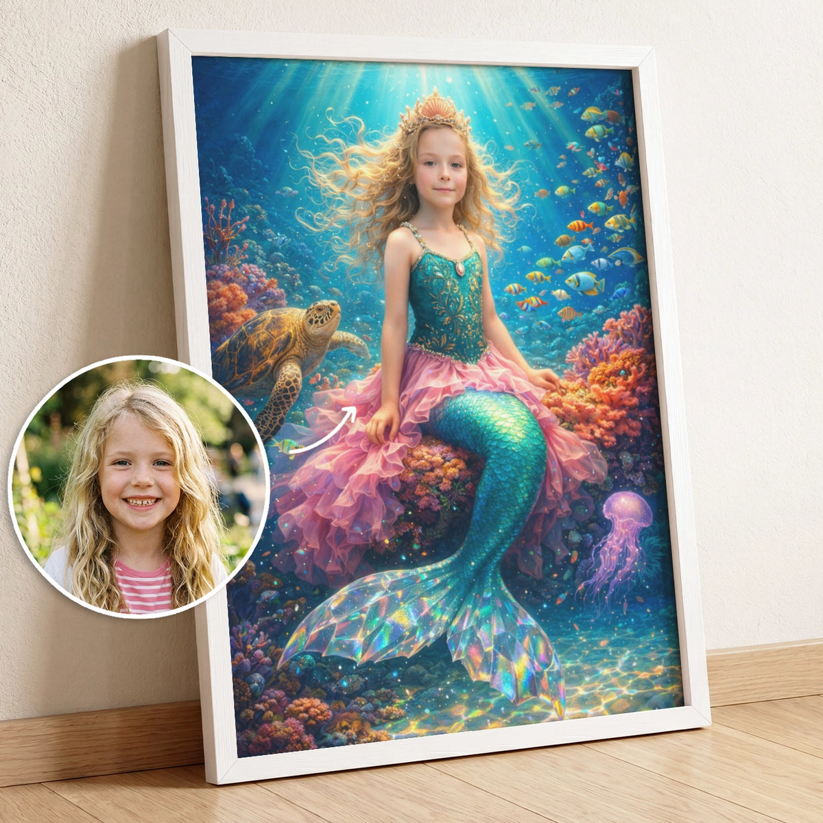 Affiche enfant personnalisé "Petite Sirène"