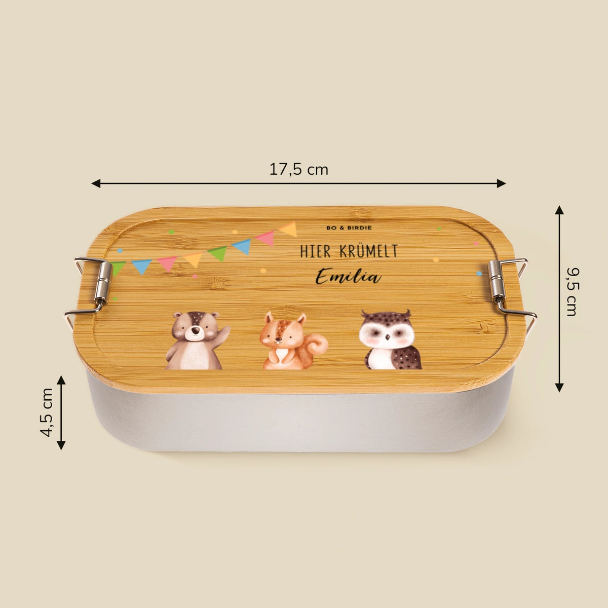 Lunch box personnalisée avec couvercle en bambou « Confettis » — Vue 3 market_france