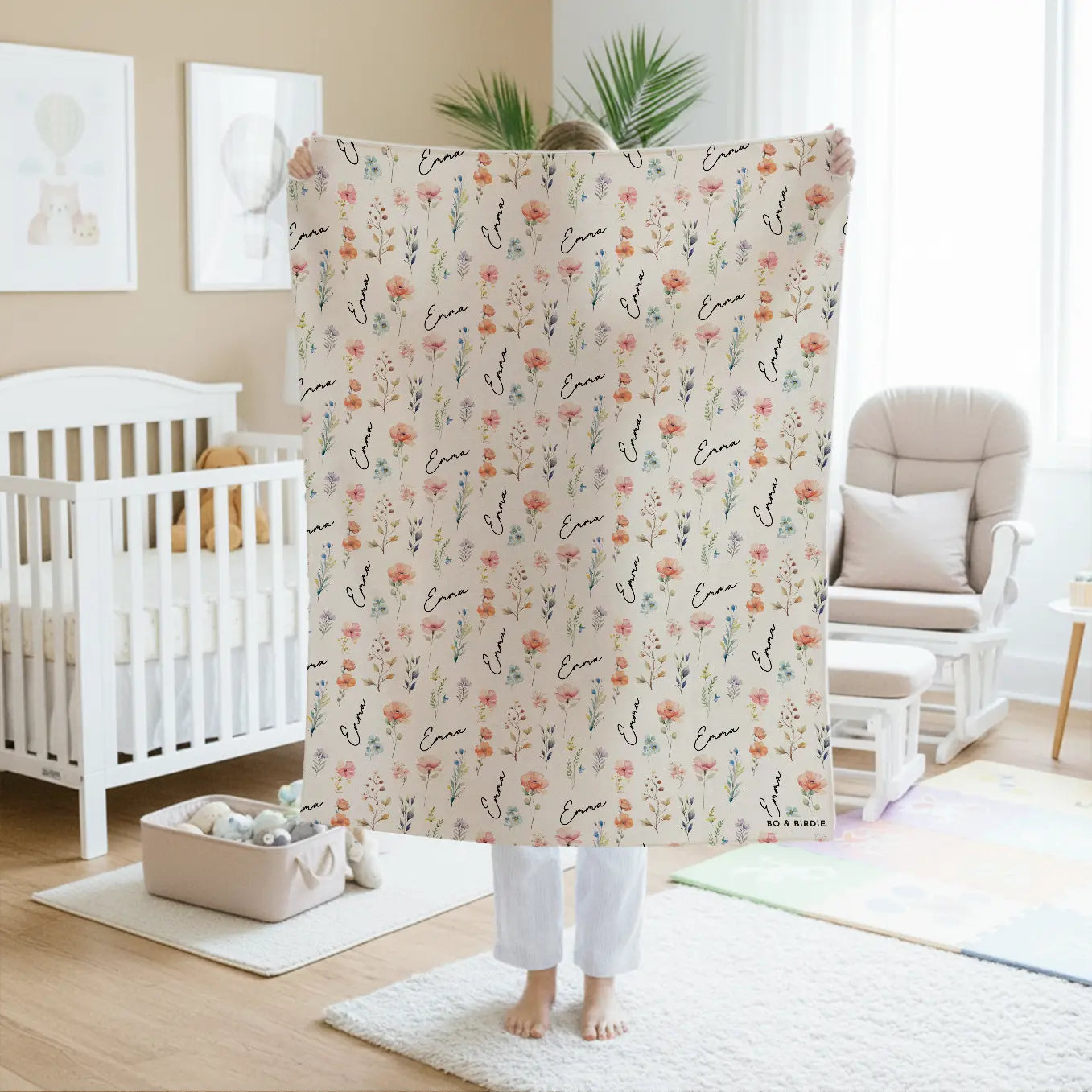 Couverture Bébé Personnalisée « Petites Fleurs »