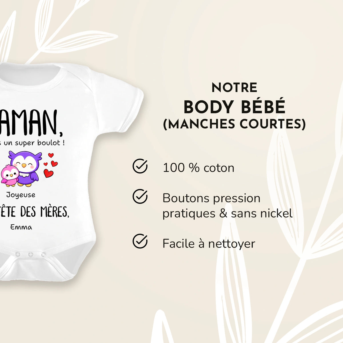 Body bébé personnalisé « Fête des Mères » — Vue 11 market_france