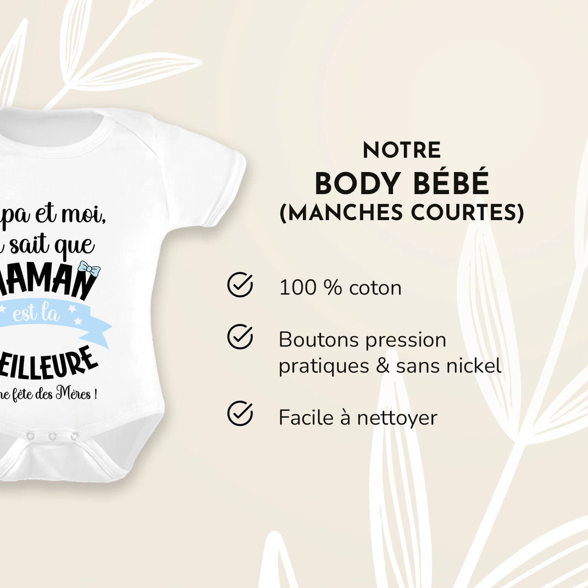 Body bébé personnalisé « Maman, la meilleure » — Vue 11 market_france