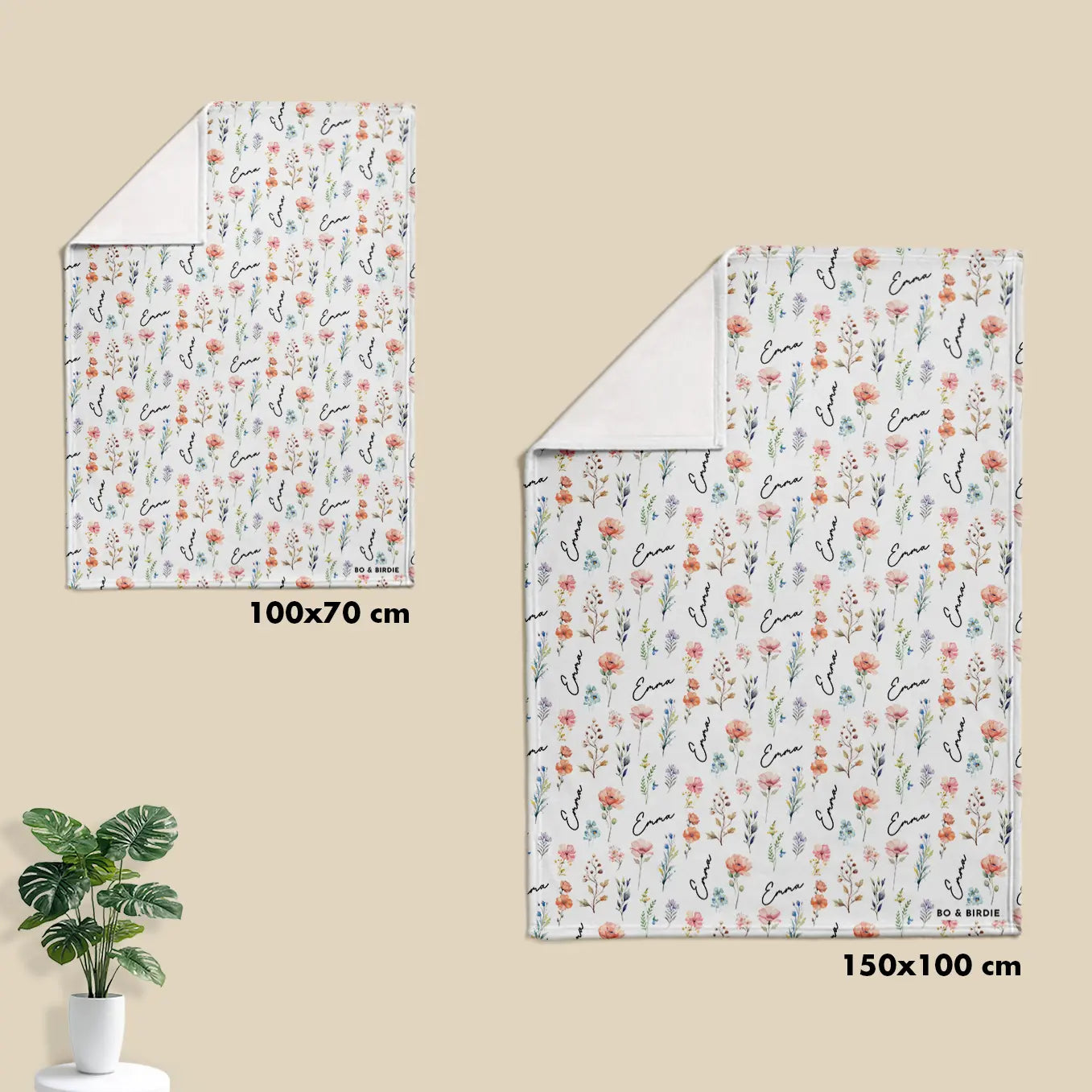 Couverture Bébé Personnalisée « Petites Fleurs »