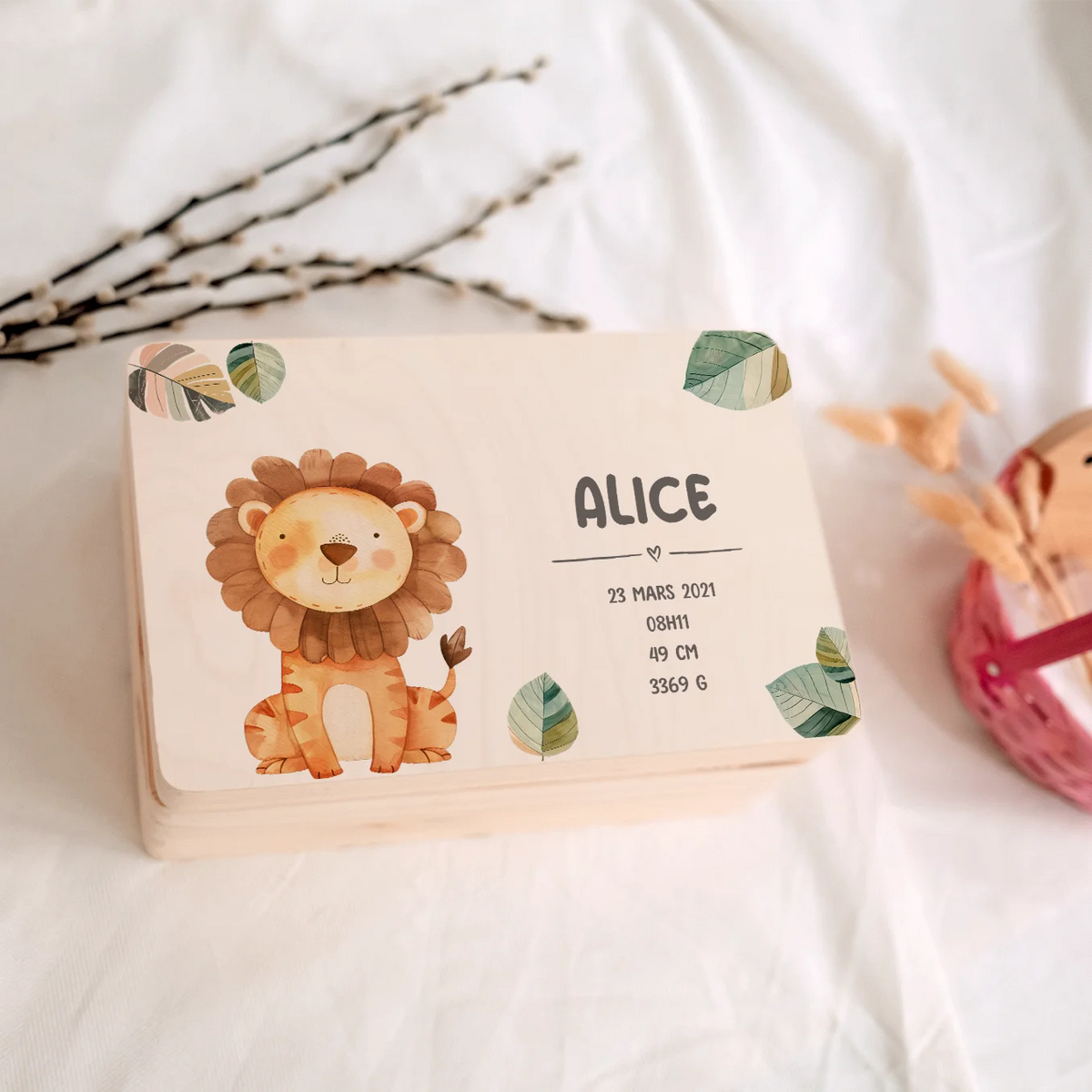 Boîte à souvenirs en bois personnalisée « Animal préféré » — Vue 7 market_france