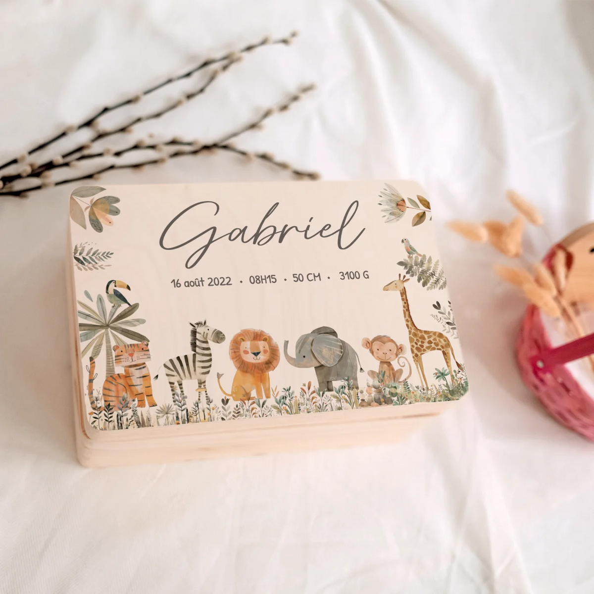 Boîte à souvenirs personnalisée « Animaux de safari » — Vue 11 market_france