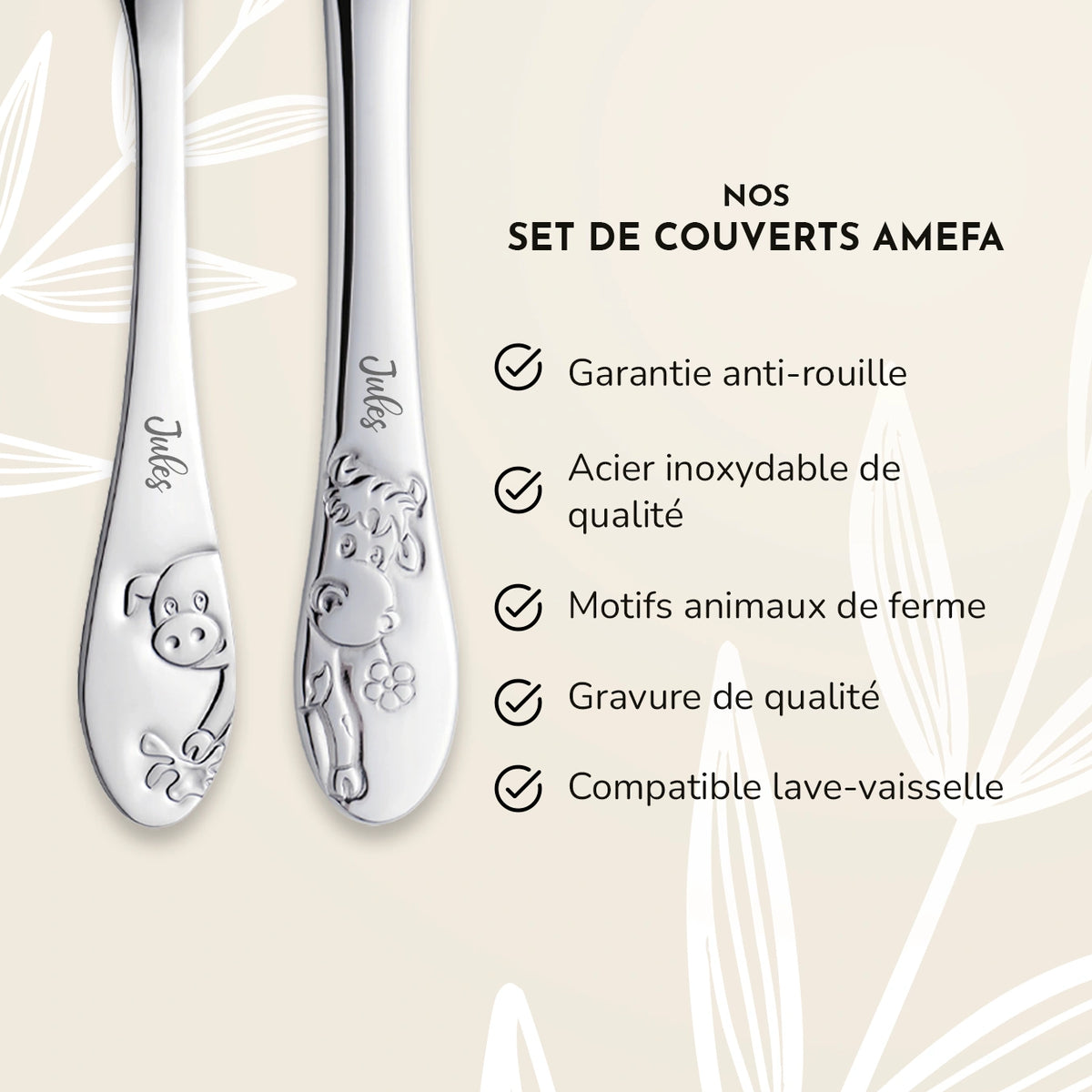 Couverts enfant Amefa personnalisés « À la ferme » — Vue 4 market_france