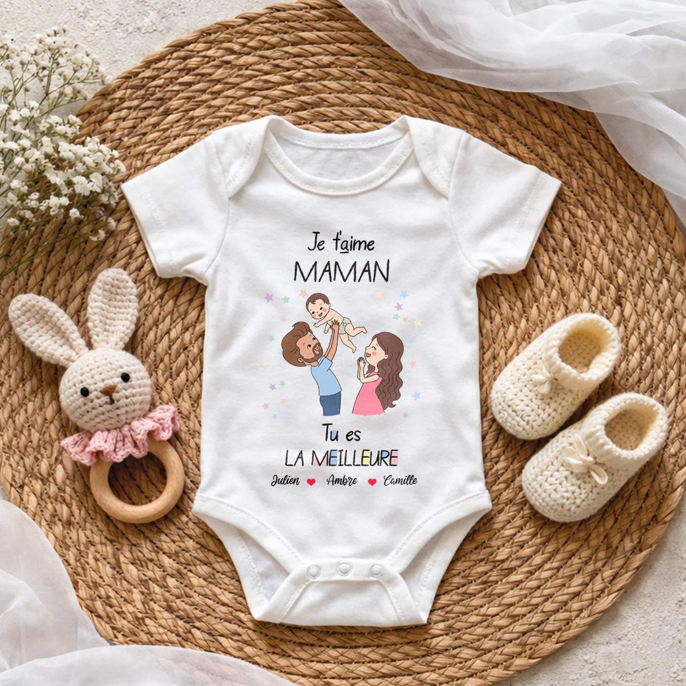Body bébé personnalisé « Je t’aime »