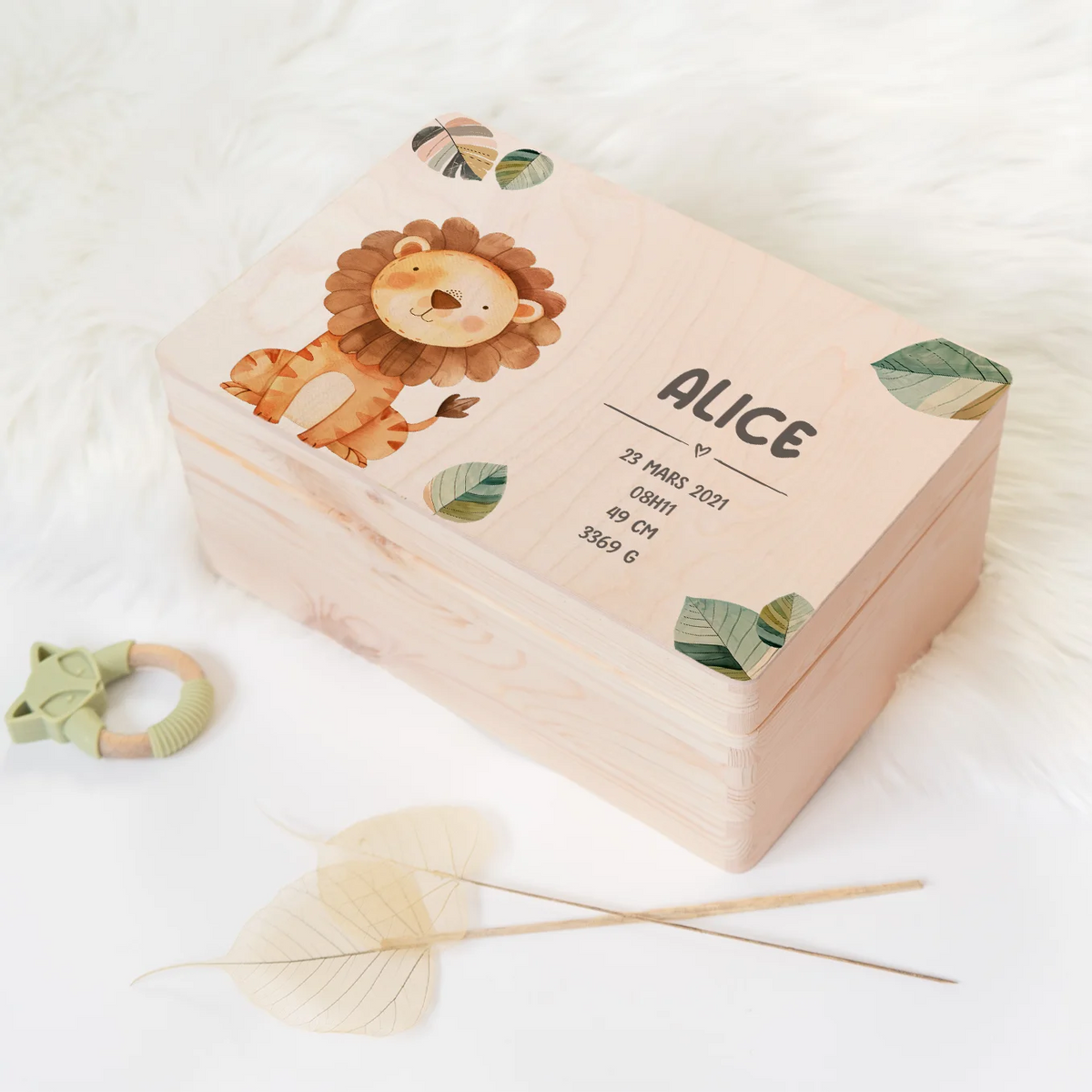 Boîte à souvenirs en bois personnalisée « Animal préféré » market_france