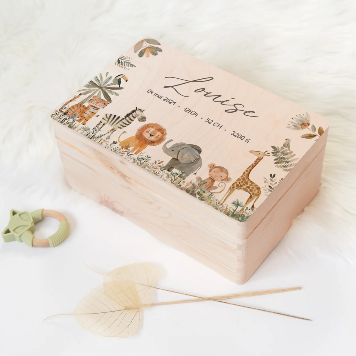 Boîte à souvenirs personnalisée « Animaux de safari » market_france