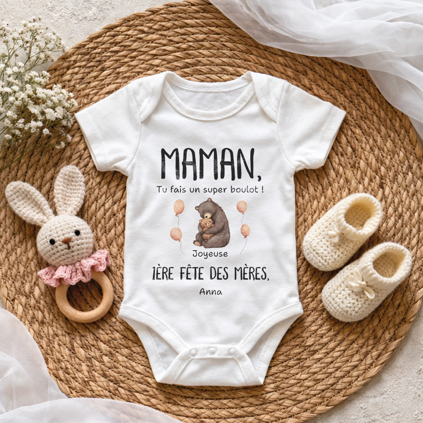 Body bébé personnalisé « Ourson »