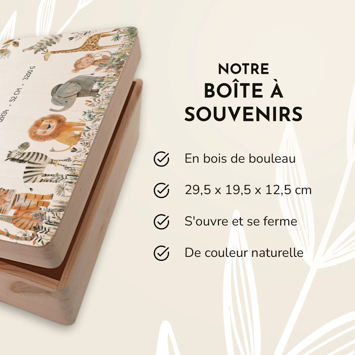 Boîte à souvenirs personnalisée « Animaux de safari » — Vue 3 market_france