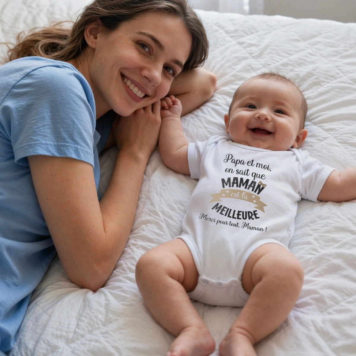 Body bébé personnalisé « Maman, la meilleure » — Vue 4 market_france