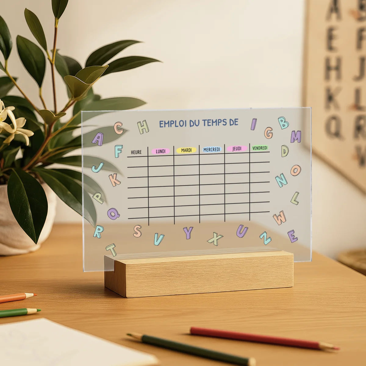 Emploi du temps personnalisé en verre acrylique — Vue 4 market_france