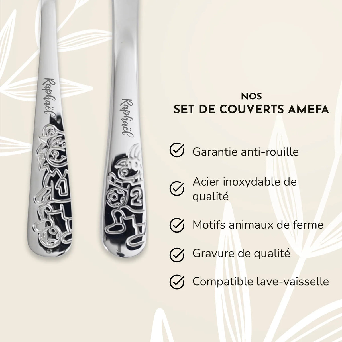 Couverts enfants Amefa personnalisés « Football » — Vue 3 market_france