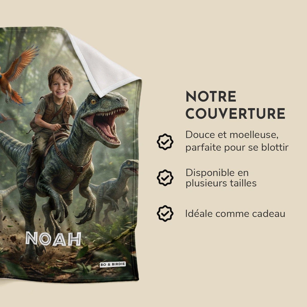 Plaid personnalisé « Dino » — Vue 4 market_france