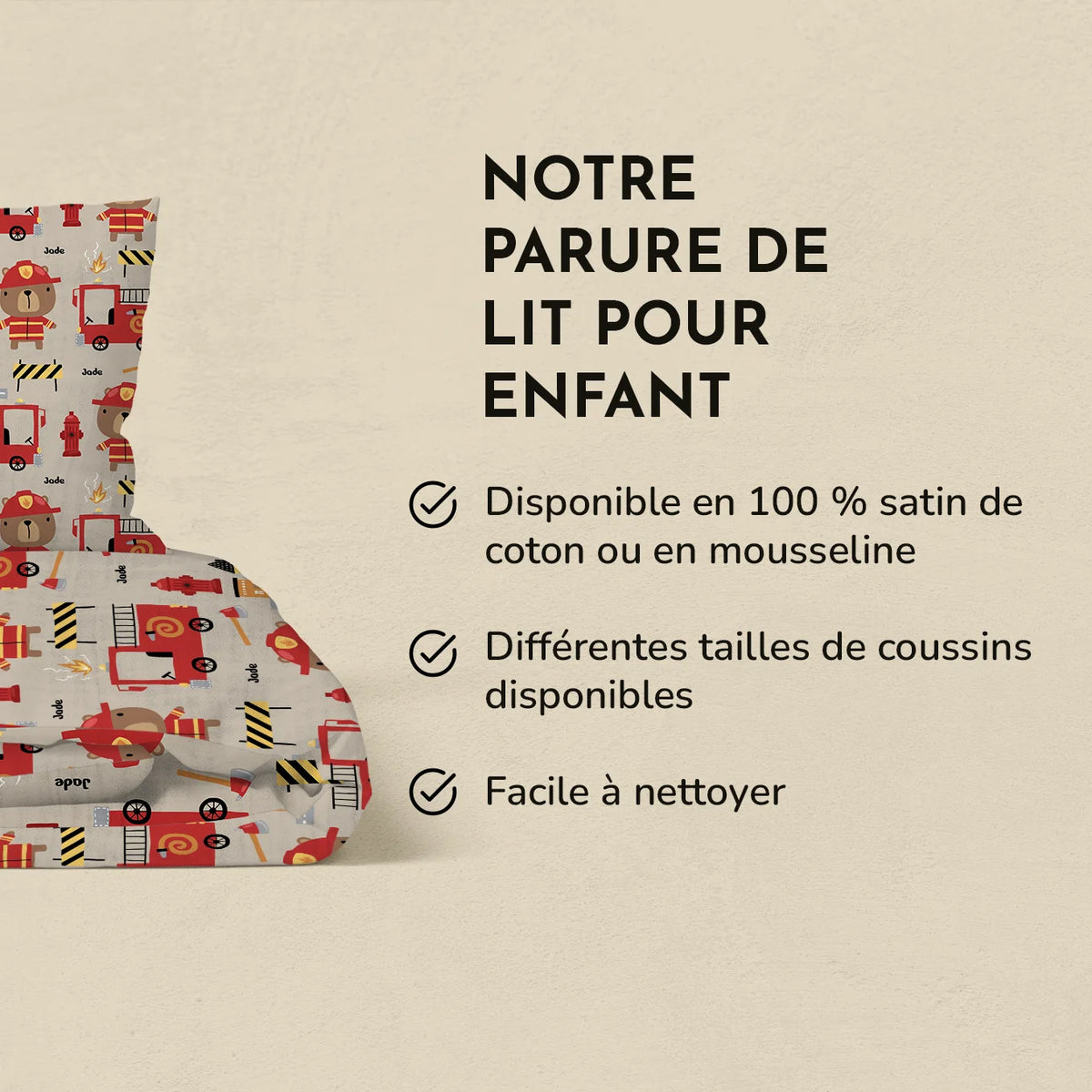 Parure de lit personnalisée pour enfant « Pompiers » — Vue 8 market_france