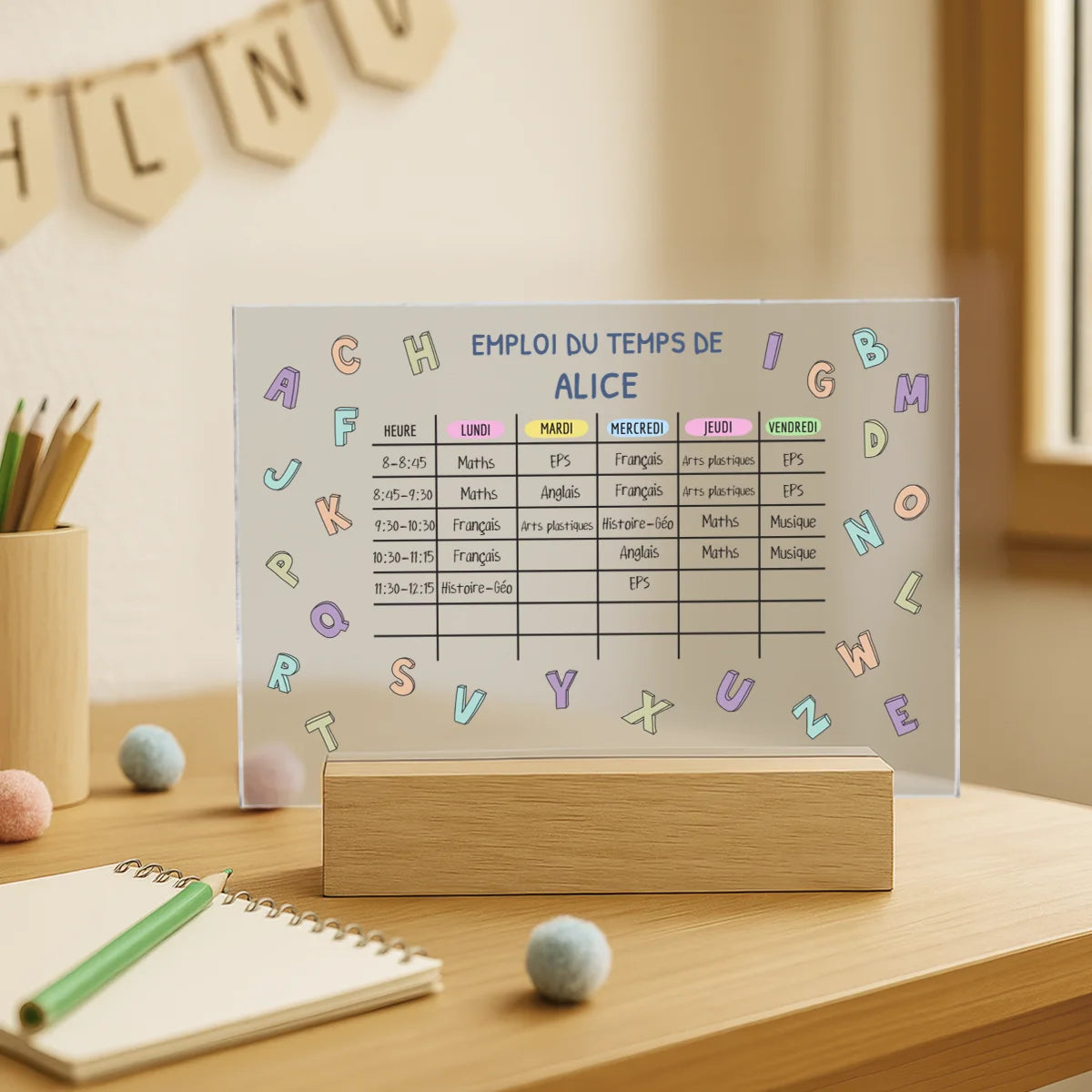 Emploi du temps personnalisé en verre acrylique — Vue 9 market_france