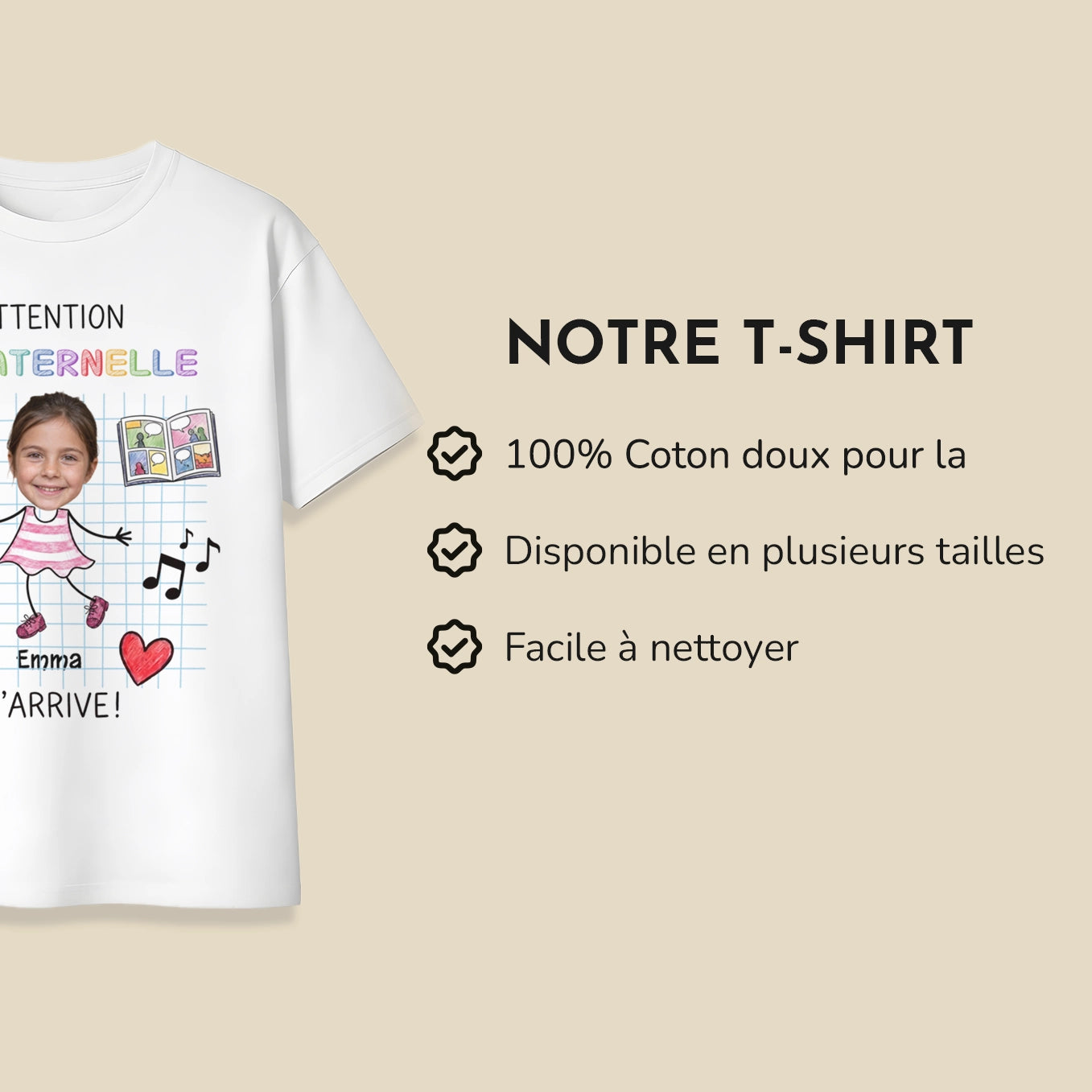 T-shirt enfant personnalisé « La Maternelle »