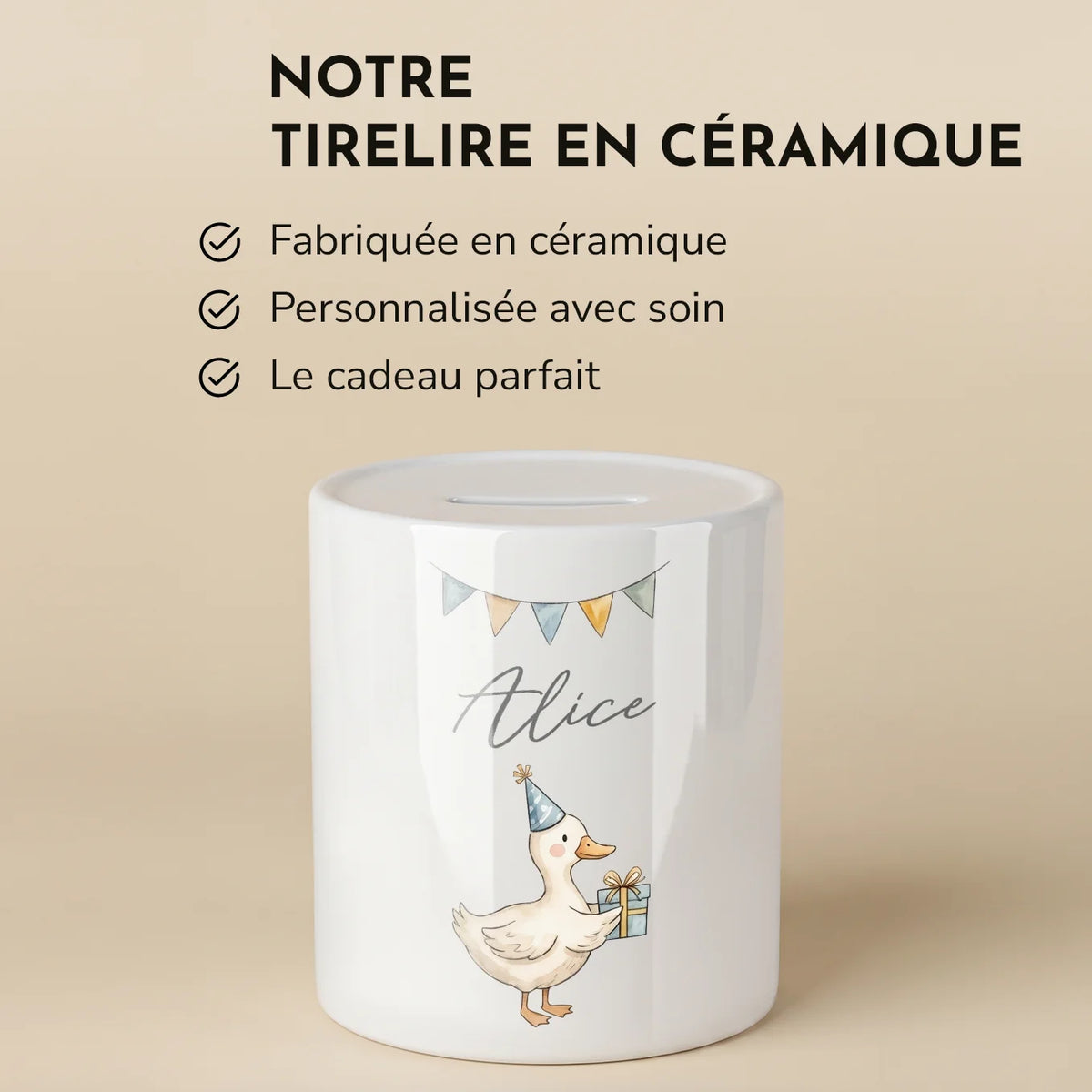 Tirelire en céramique personnalisée "Aquarelle" — Vue 6 market_france