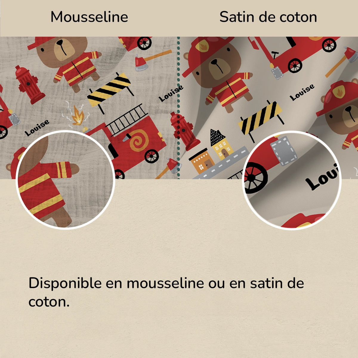 Parure de lit personnalisée pour enfant « Pompiers » — Vue 5 market_france