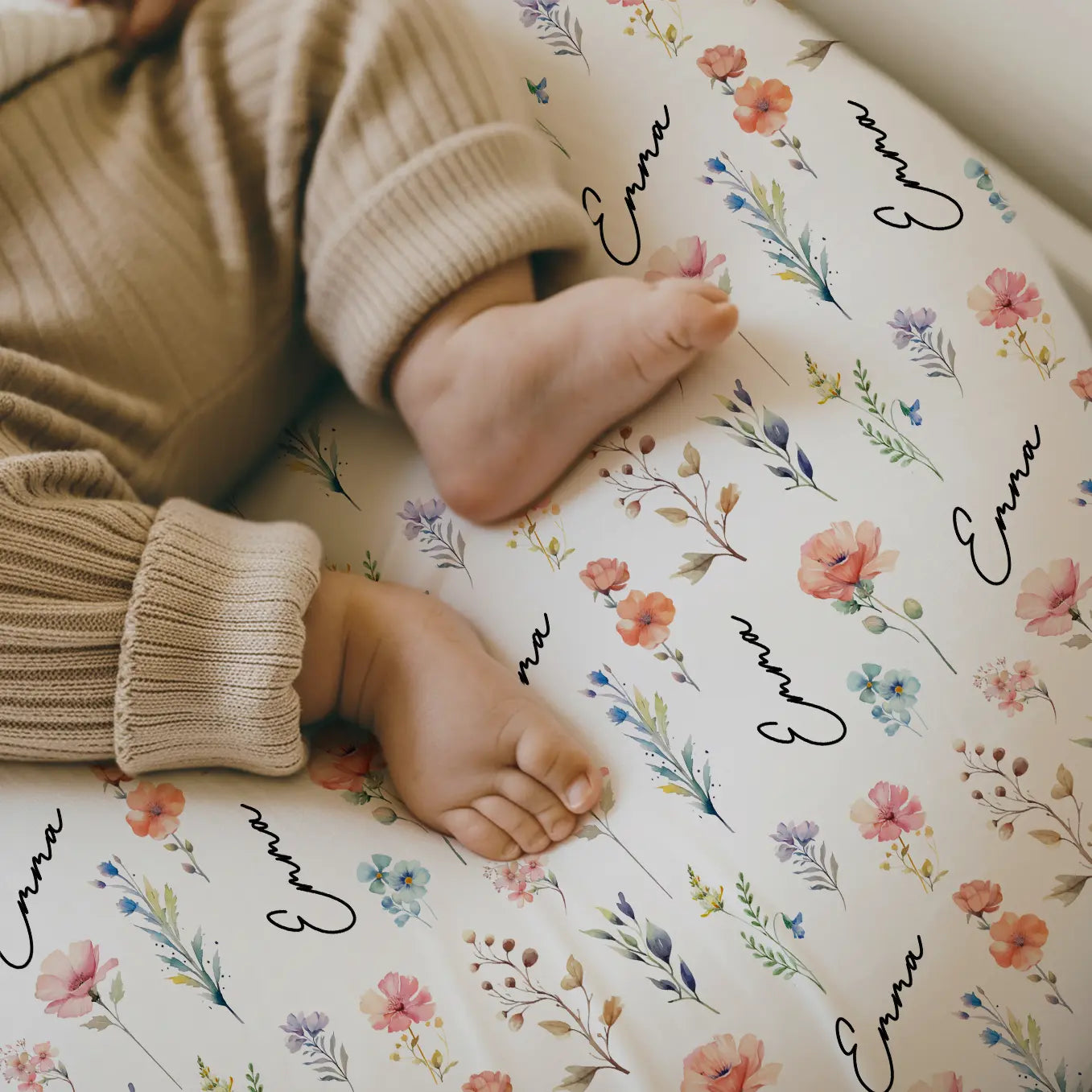 Couverture Bébé Personnalisée « Petites Fleurs »