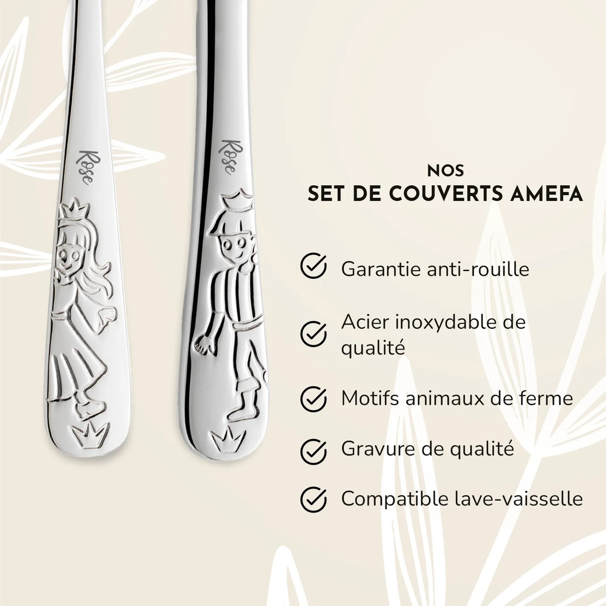 Couverts enfants Amefa personnalisés « Princesse » — Vue 3 market_france