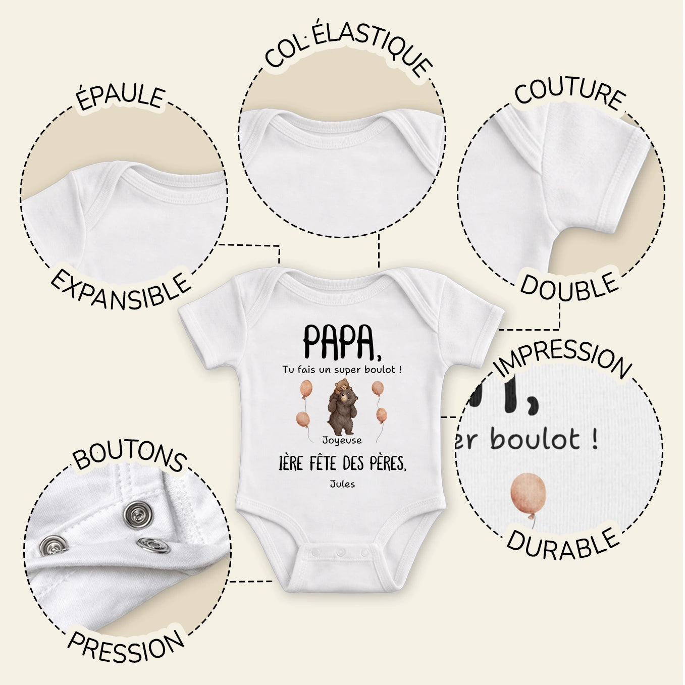 Body bébé personnalisé « Ourson »