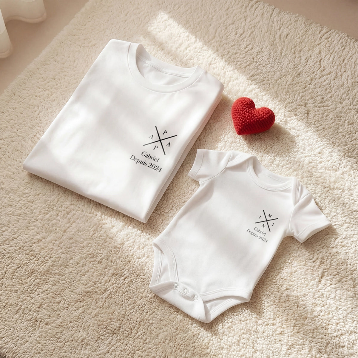 Duo assorti personnalisé Papa & Bébé « Papa - Mini » — Vue 5 market_france