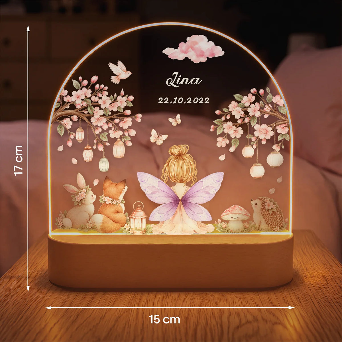 Dimensions de la veilleuse fée : 17 cm de haut et 15 cm de large | market_france