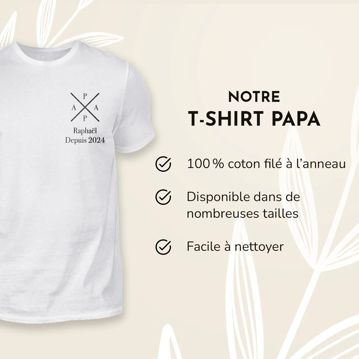 Duo assorti personnalisé Papa & Bébé « Papa - Mini » — Vue 9 market_france