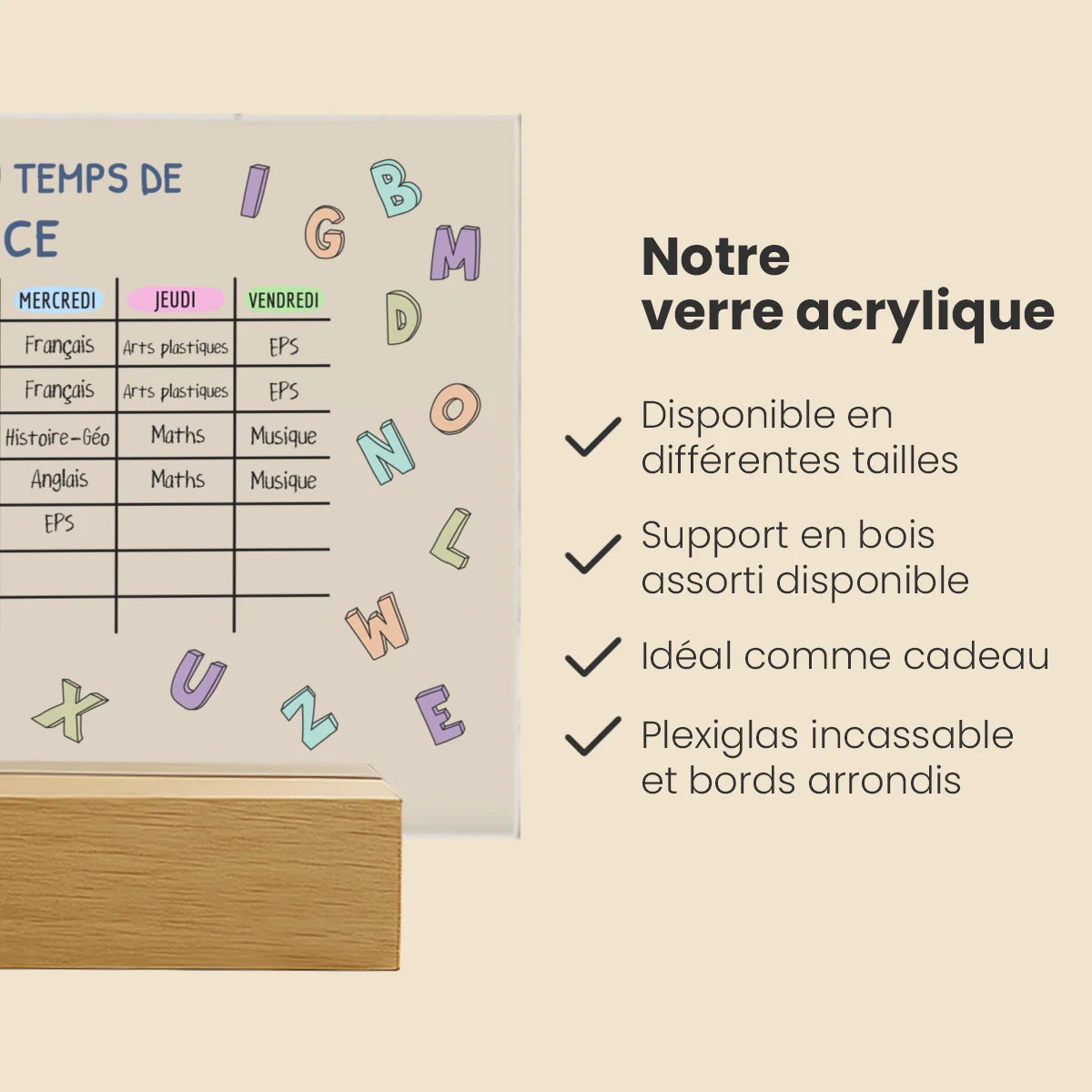 Emploi du temps personnalisé en verre acrylique — Vue 10 market_france