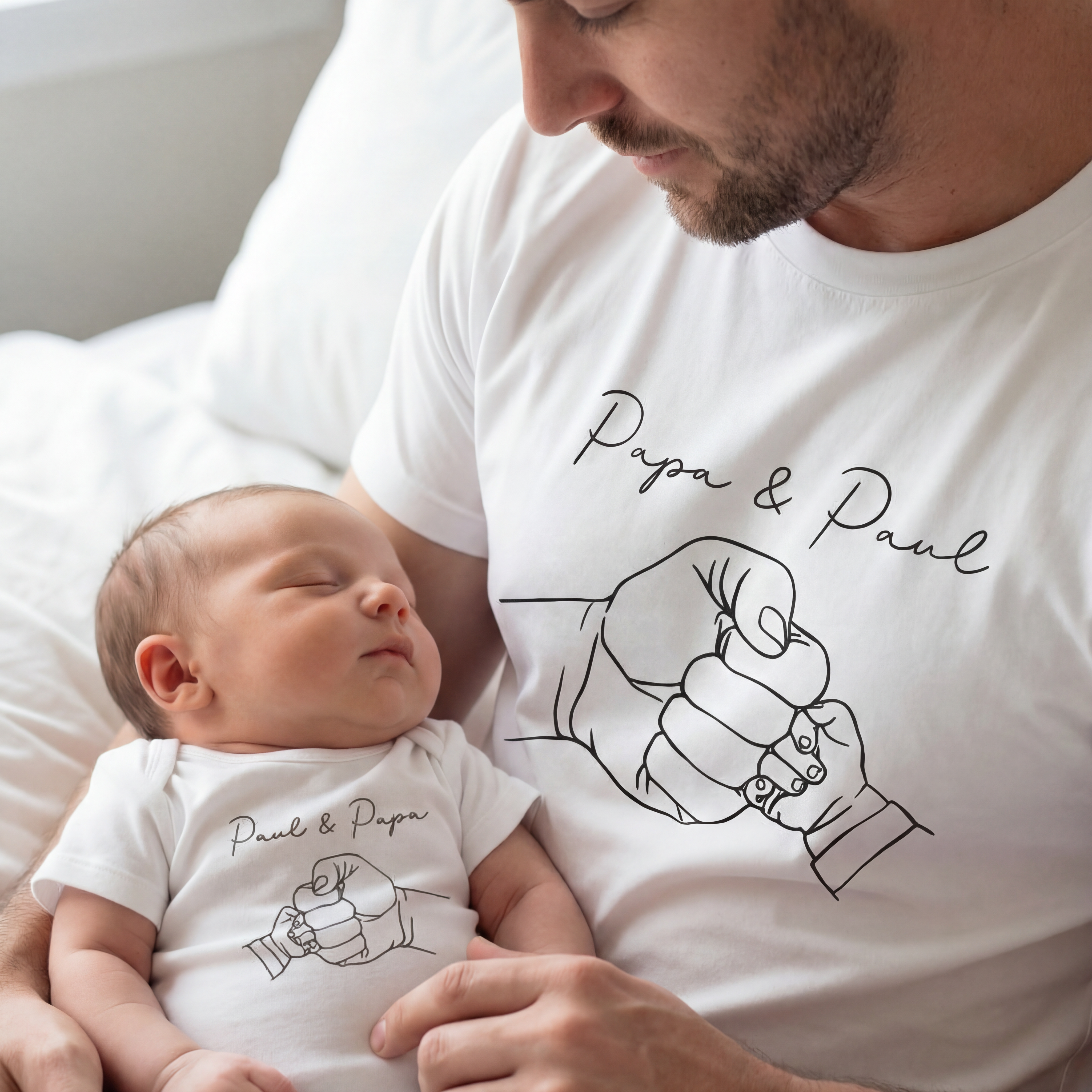 Ensemble assorti personnalisé « Équipe papa et bébé »