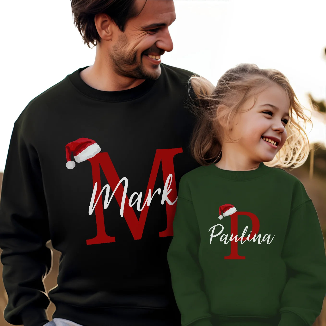 Personalisierter Partnerlook Sweater "Weihnachtsmütze"