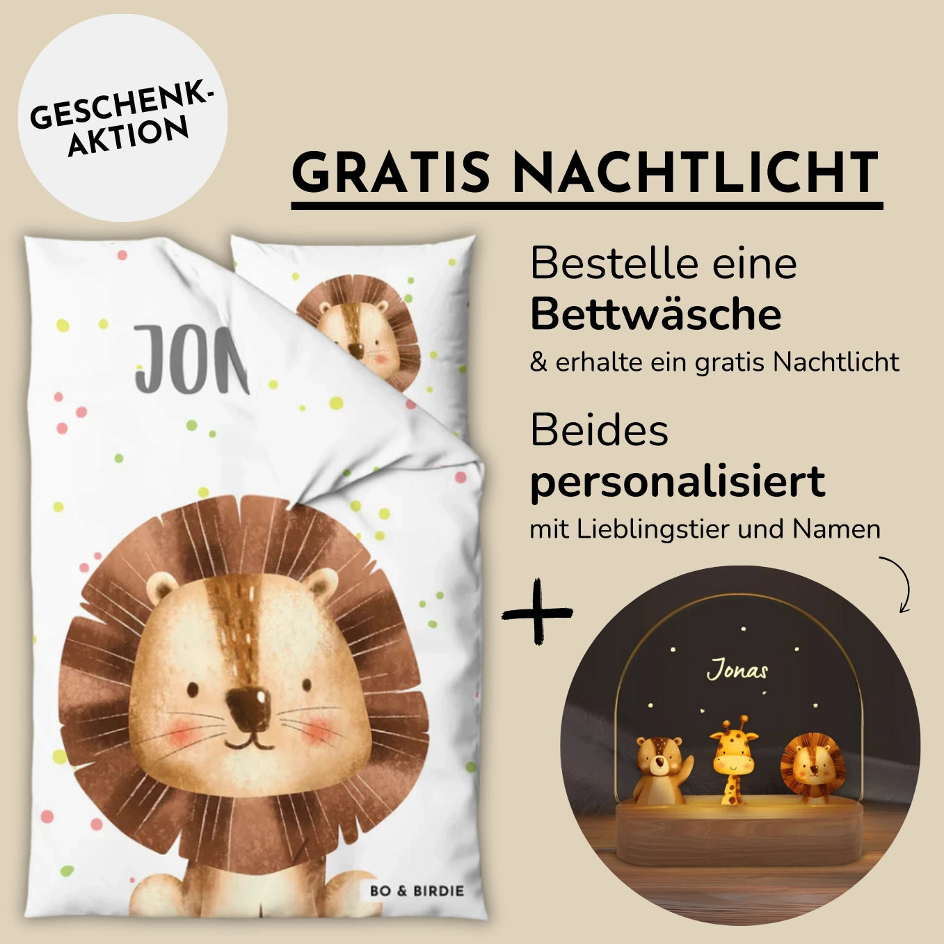 Parure de lit personnalisée pour enfant « Animal préféré »