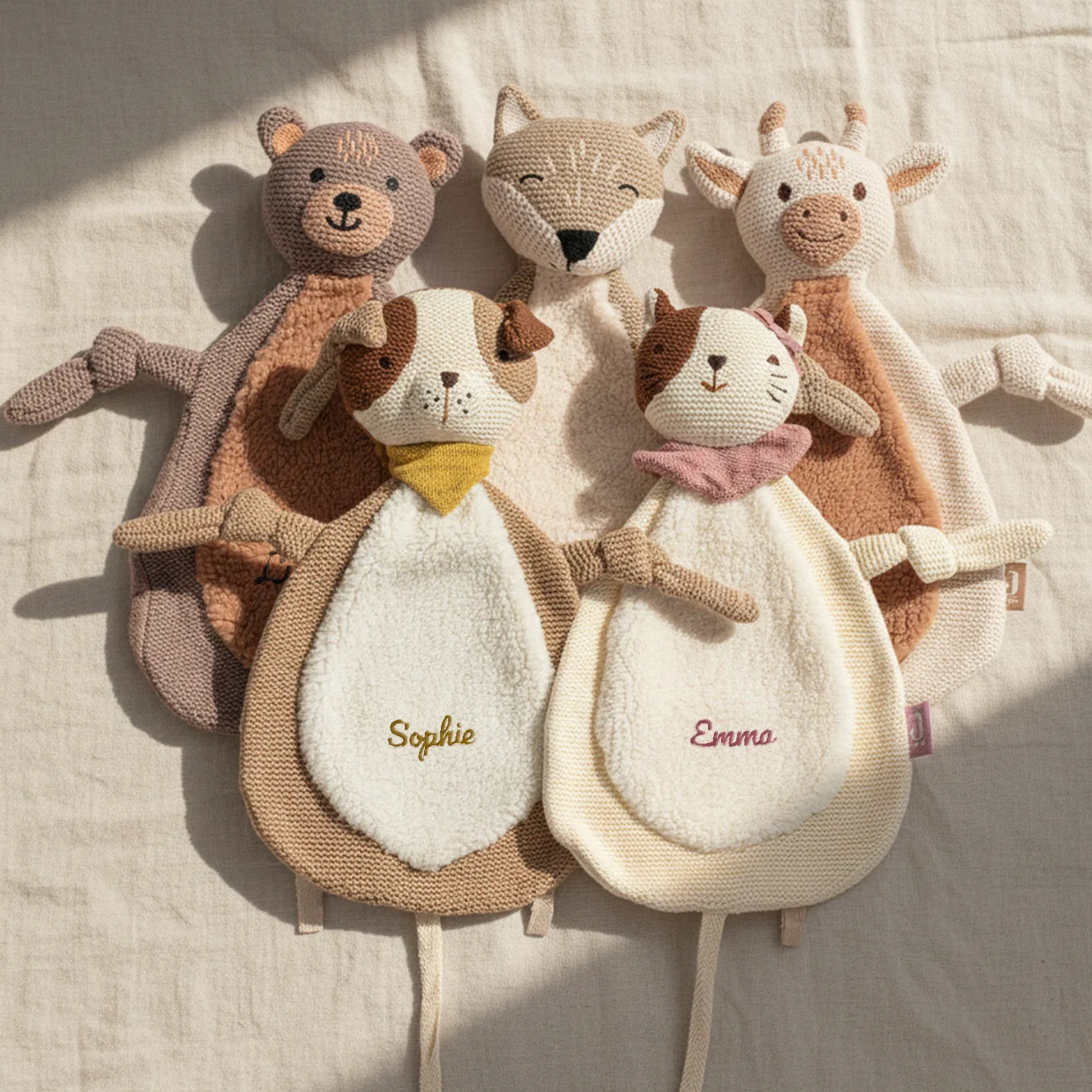 Doudou personnalisé brodé « Animal préféré »