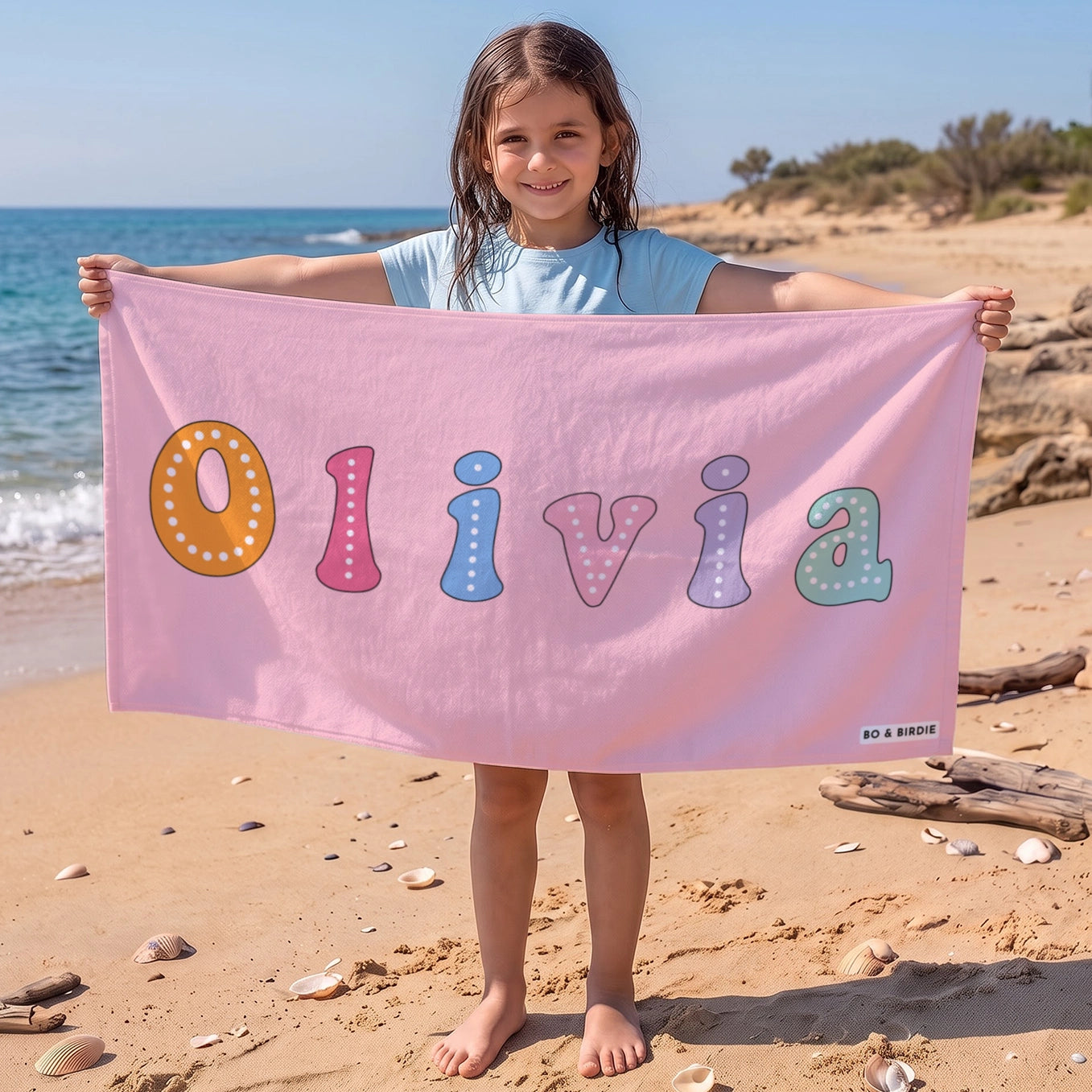 Serviette de Plage pour enfant personnalisée "Nom"