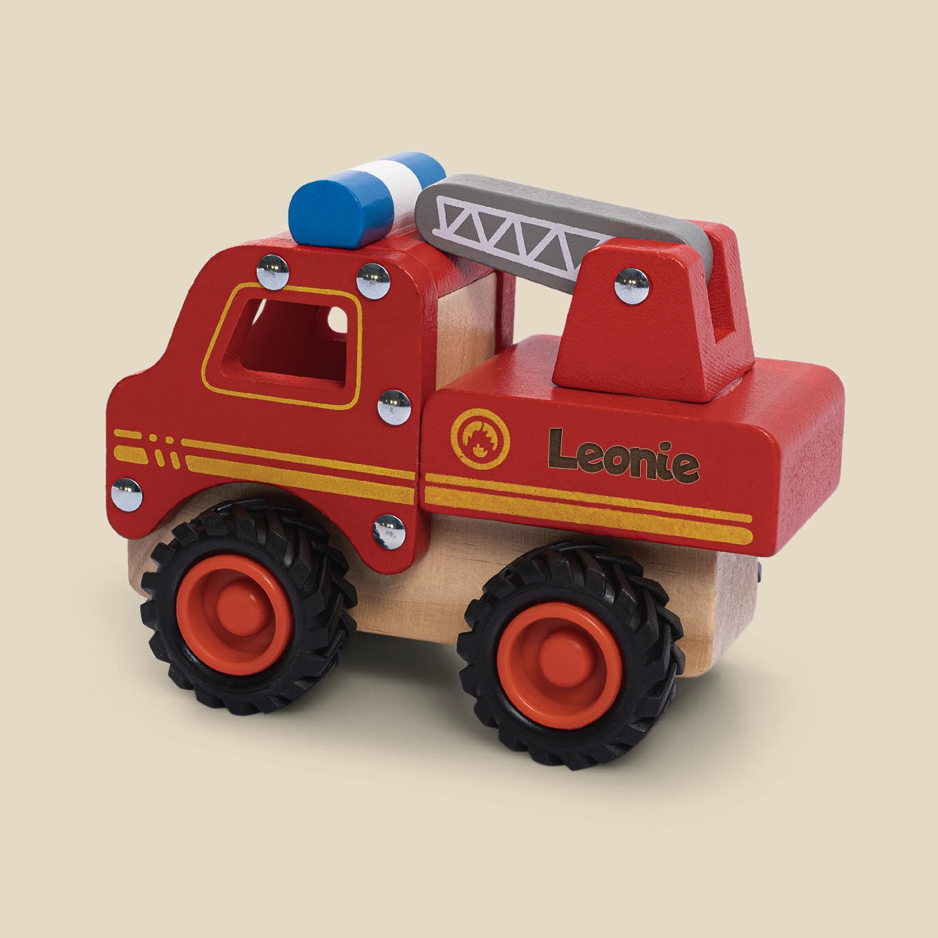 Personalisiertes Holzspielzeug Feuerwehrauto