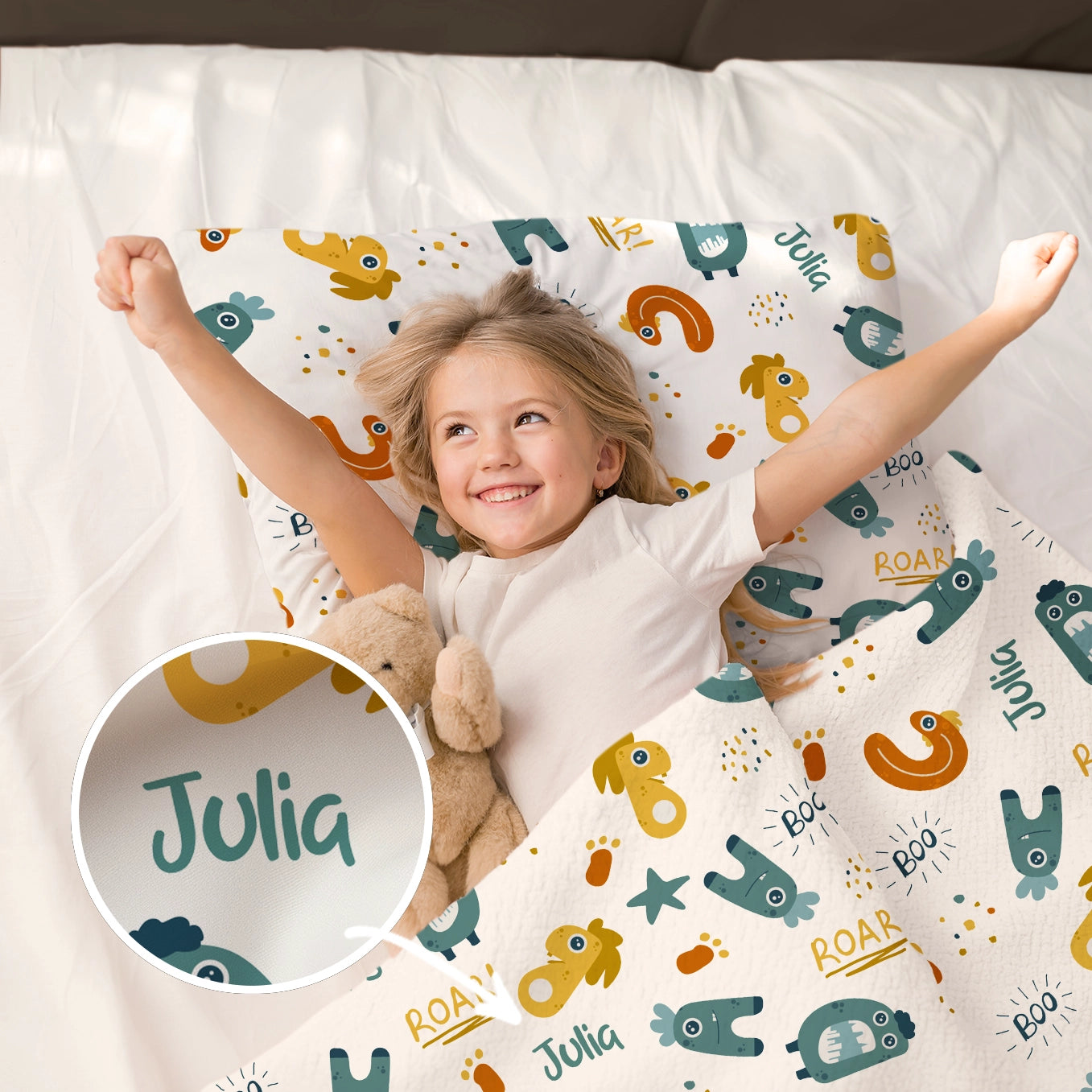 Parure de lit enfant personnalisée « Petits monstres »