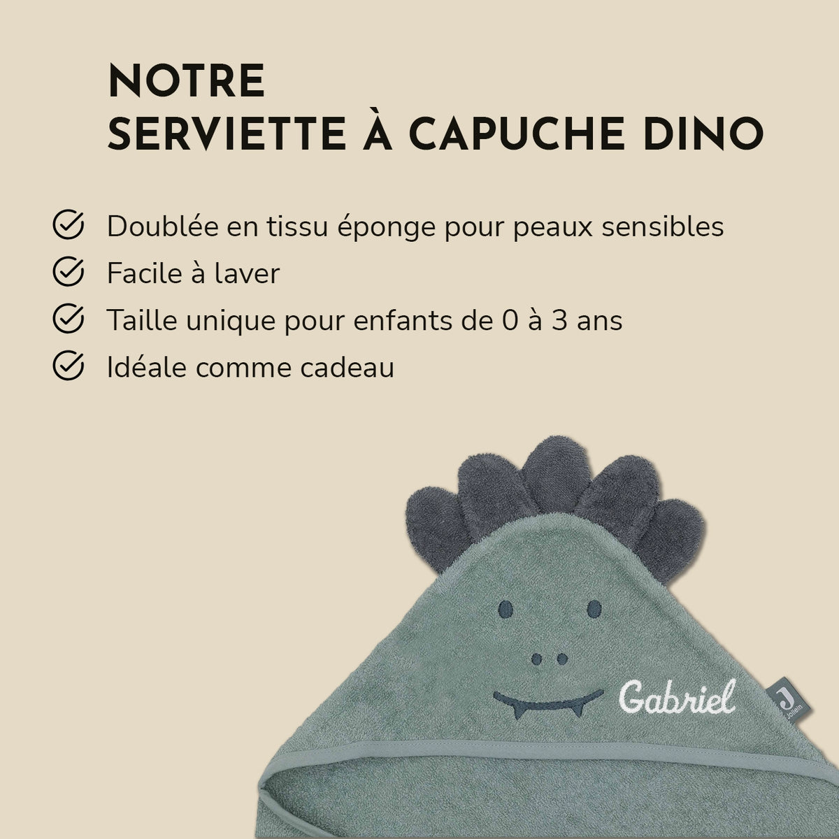 Cape de bain personnalisée "Dino" avec broderie — Vue 6 market_france